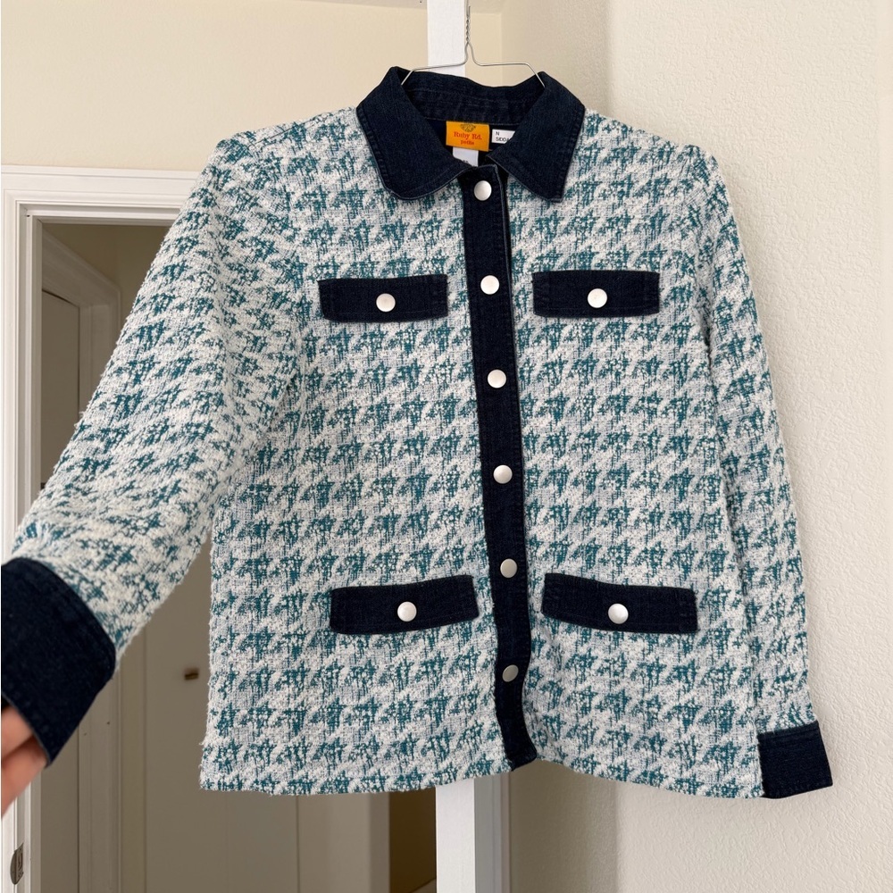 Ruby Rd. Petite Twill and denim details jacket. Vintage - Picture 8 of 11